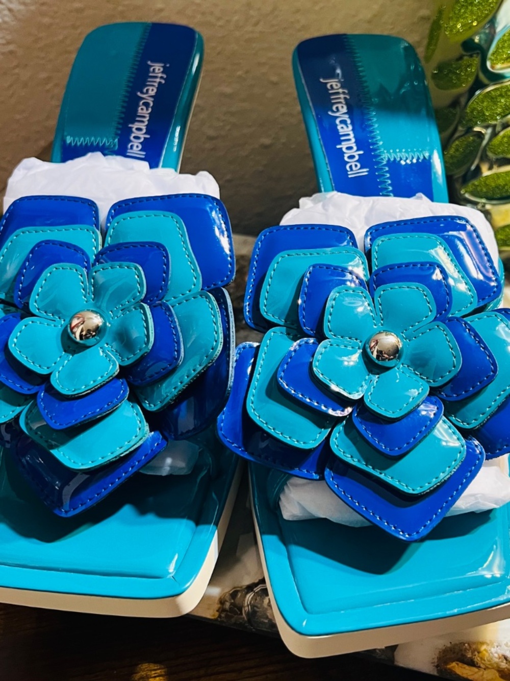 Brand New Jeffrey Campbell Planted Blue Combo Sandals - Picture 9 of 9
